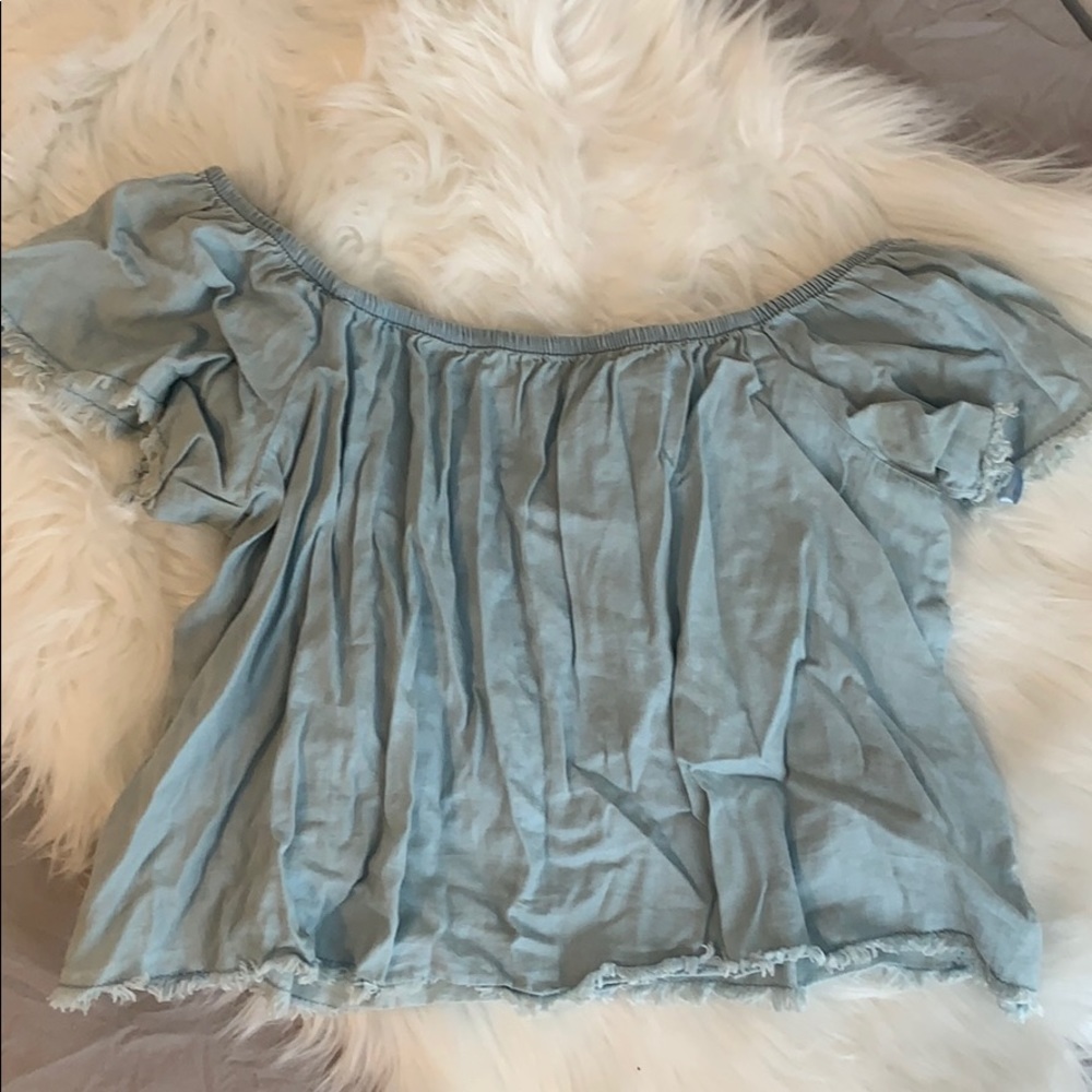 Denim crop tshirt